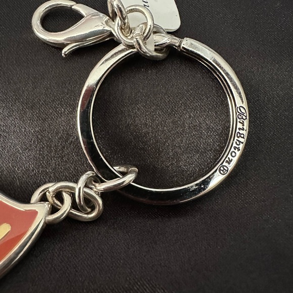 Brighton KISS KISS Key Fob NWT E14860 List $34 Silver Plated Front Rare 2383 - Picture 3 of 5